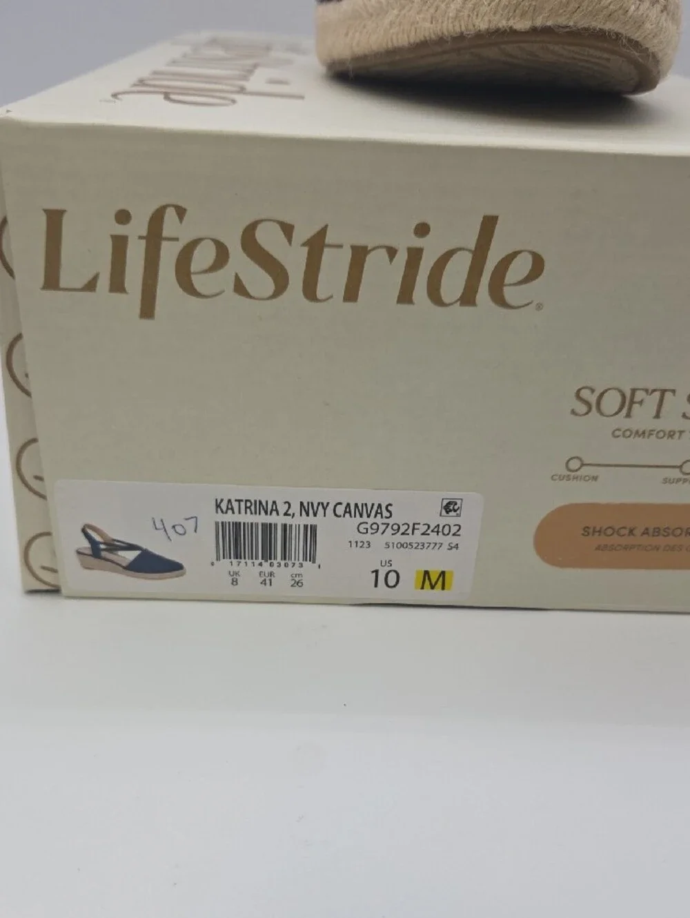 Life Stride Navy Crisscross Slingback Espadrille Wedge